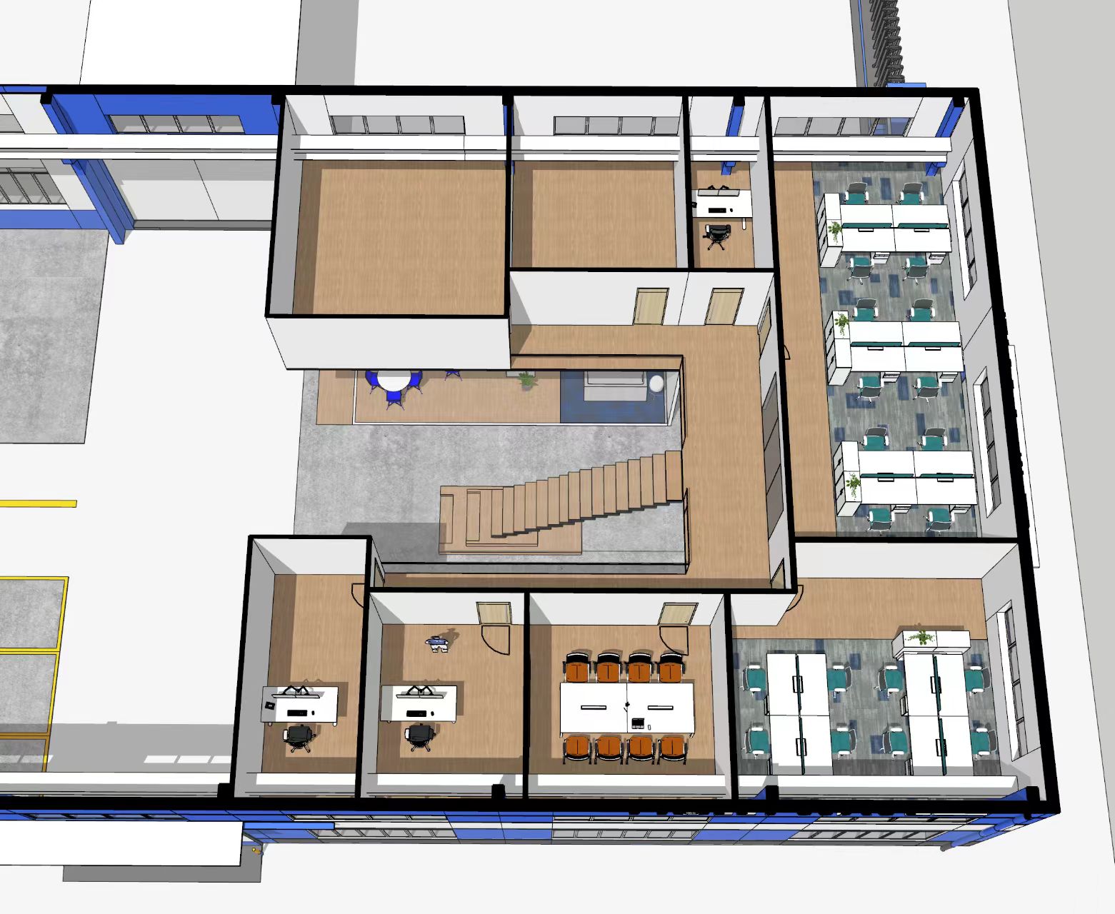 鋼結構夾層辦公室裝修效果圖