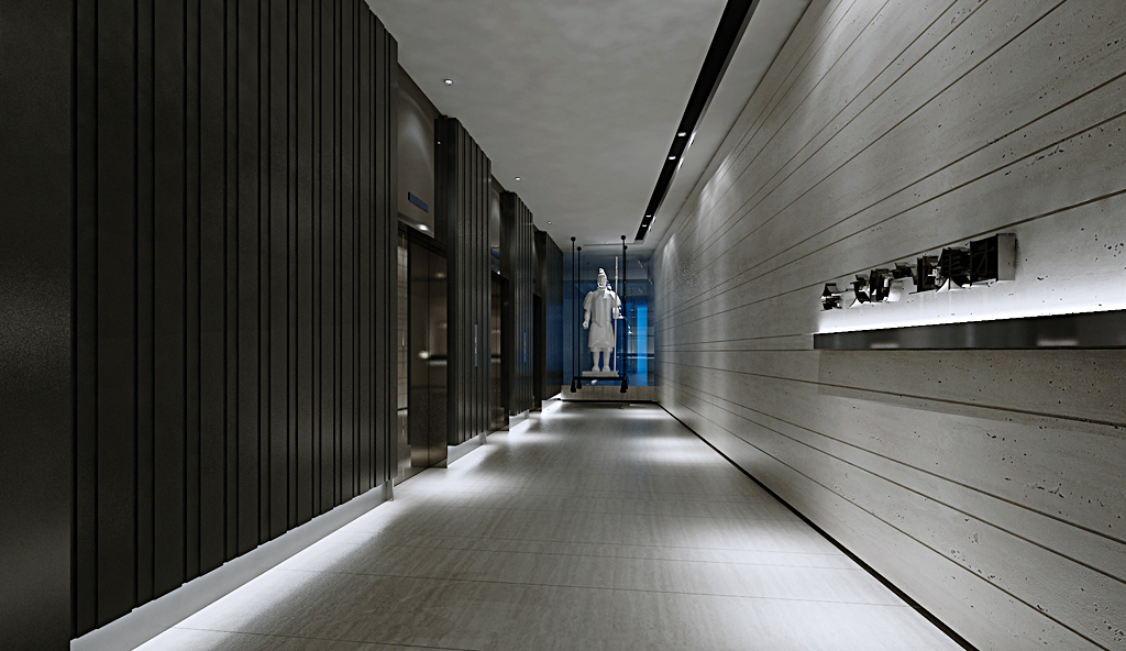 辦公室電梯廳效果圖